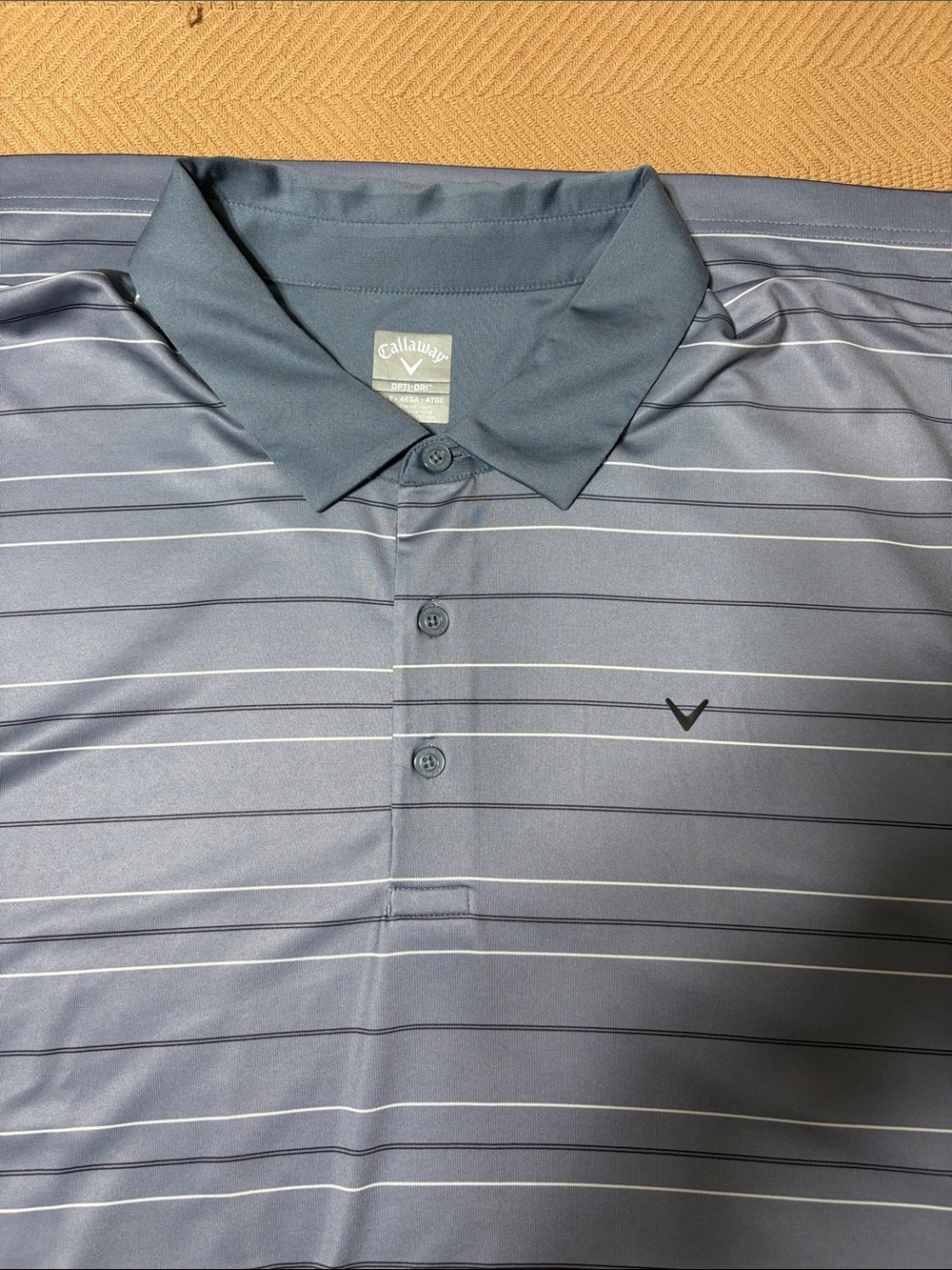 Callaway Men’s Slate Blue Horizontal-Striped Performance Polo 4XLT